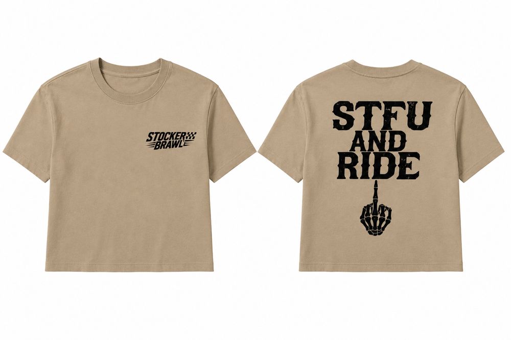 STFU and Ride Womens Crop Top — Tan